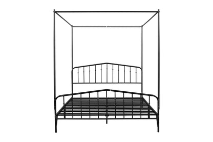 Detachable Queen Anti-Noise Metal Canopy Bed