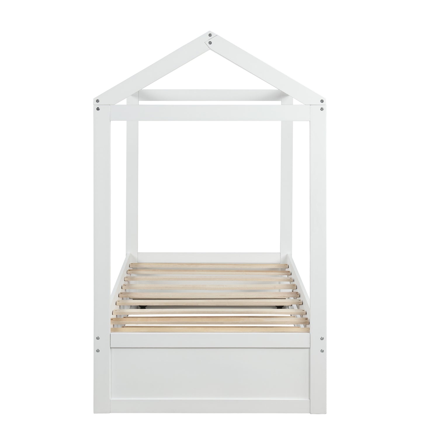 House Bed with Trundle, can be Decorated,White(Old SKU:SM000103AAK)