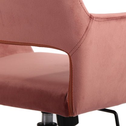 Velvet Upholstered Adjustable Swivel Office Chair, ROSE