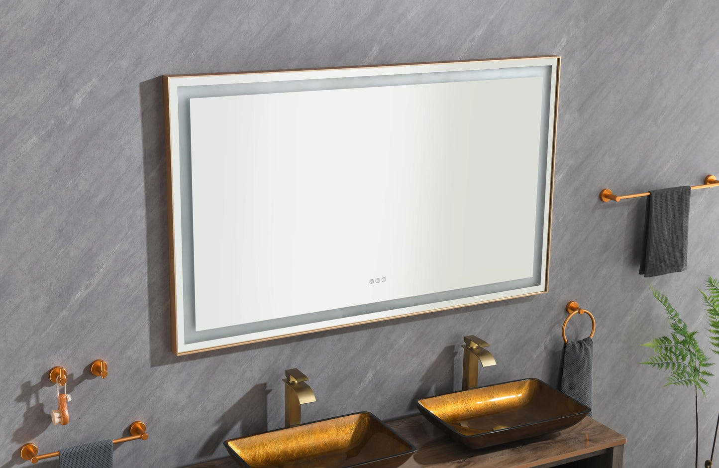 LTL needs to consult the warehouse address60*36 LED Lighted Bathroom Wall Mounted Mirror with High Lumen+Anti-Fog Separately Control