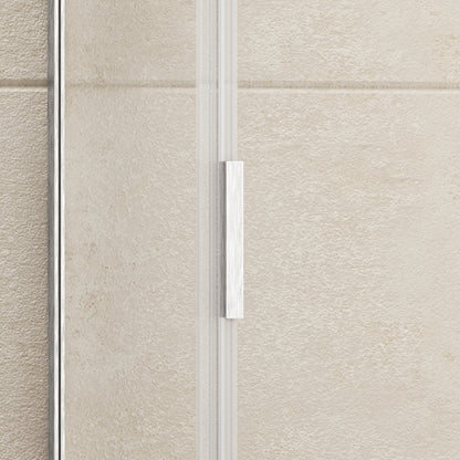 TRUSTMADE 48 in. H x 34 in. W x 76 in. H Semi-Frameless Square Sliding Shower Enclosure (cUPC Approved), w/ Invisible Rollers