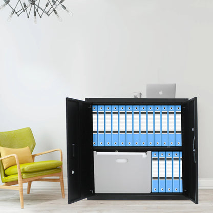 Metal Storage Cabinet with Locking Doors and One  Adjustable Shelves