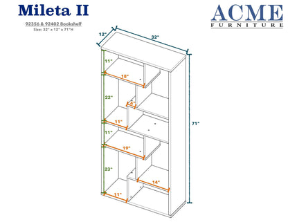 ACME Mileta II Bookshelf in White 92356