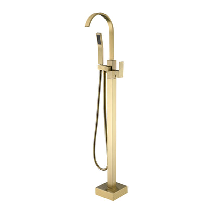 Single Handle Floor Mounted Clawfoot Tub Faucet with Hand shower