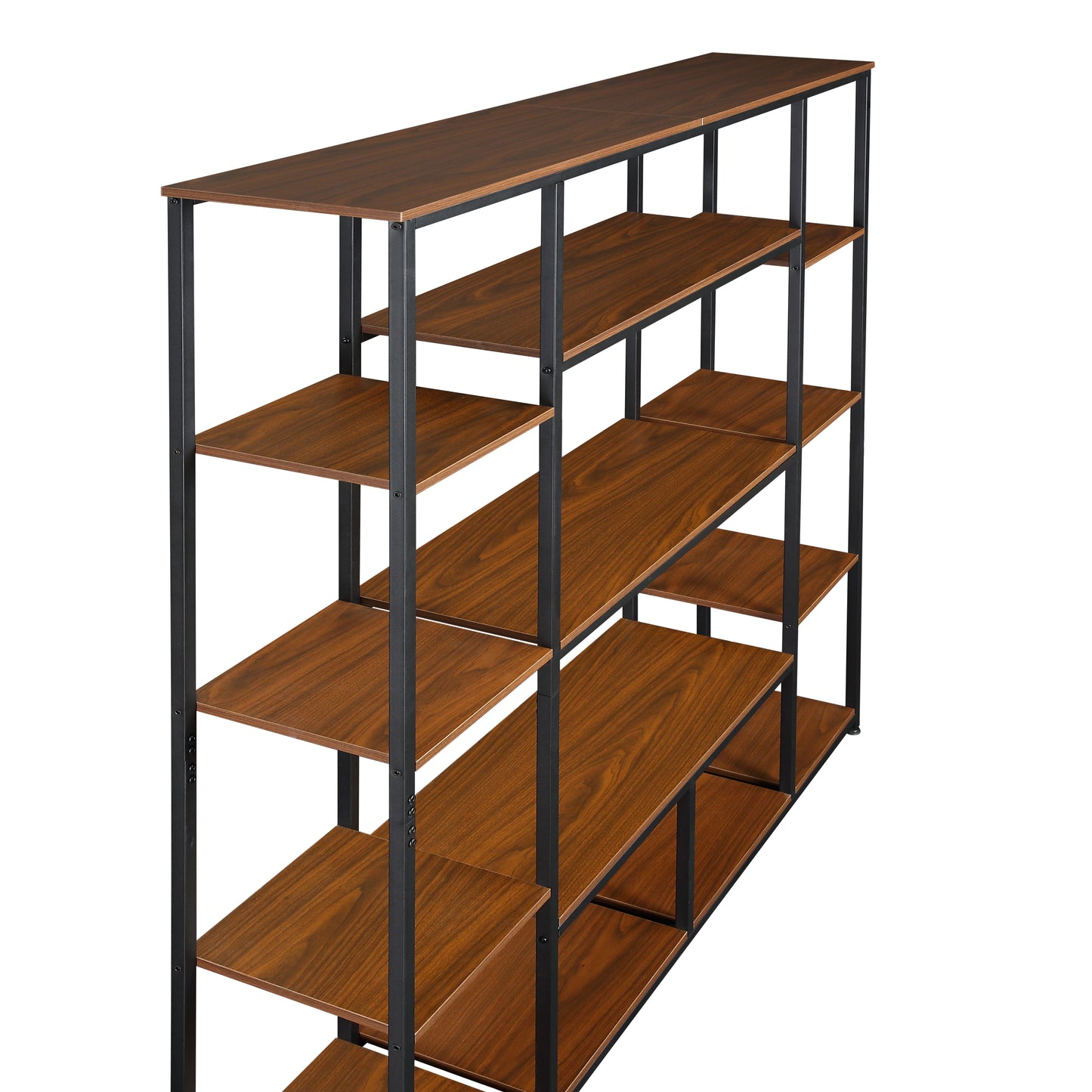 [VIDEO] Bookcase and Bookshelf, Home Office 5 Tier Bookshelf, Open Freestanding Storage Shelf with Metal Frame, Brown