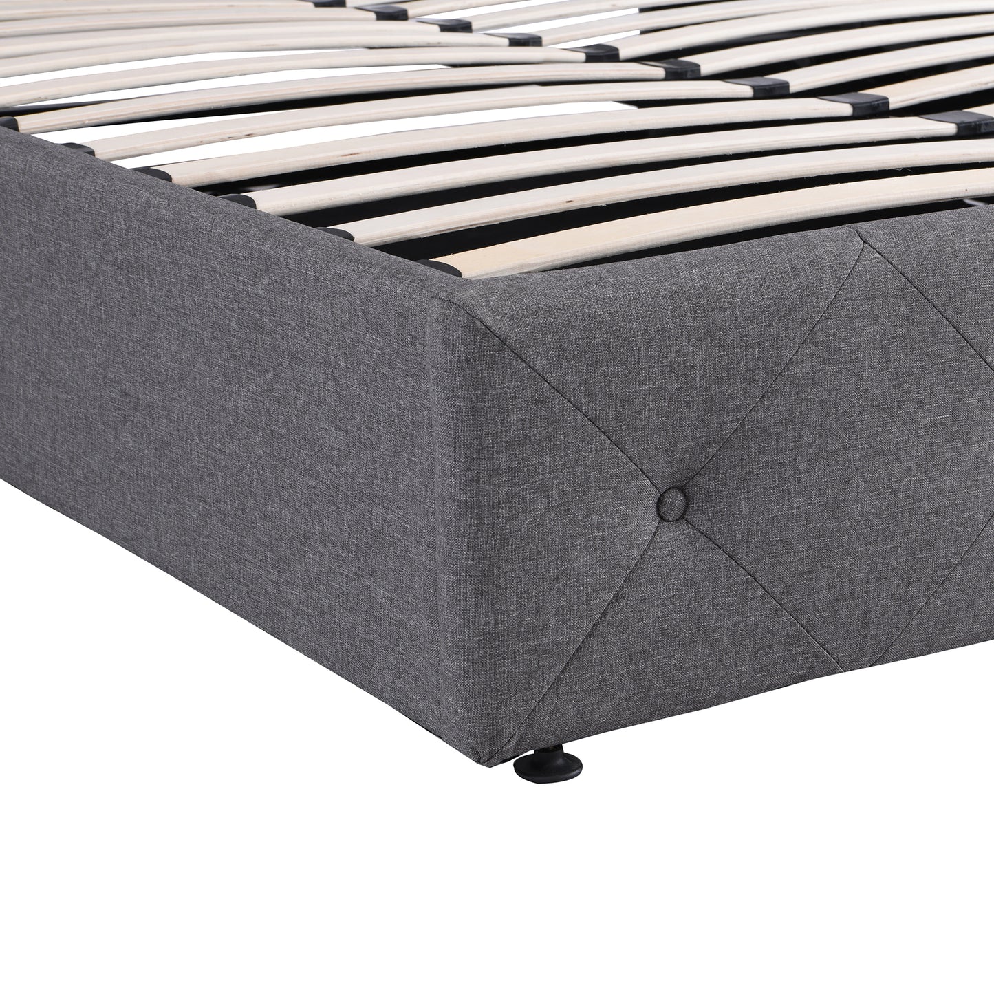 Full size Upholstered Platform bed with a Hydraulic Storage System - Gray