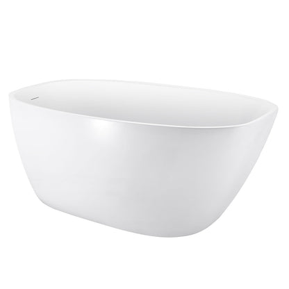 63" 100% Acrylic Freestanding Bathtub，Contemporary Soaking Tub，white Bathtub