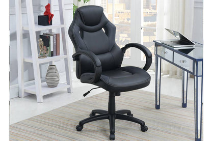 Office Chair Upholstered 1pc Cushioned Comfort Chair Relax Gaming Office Work Black Color