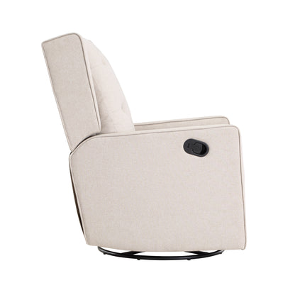 Milah Gliding Swivel Recliner Tufted Latte Fabric