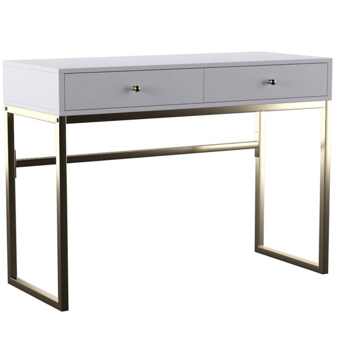 ACME Coleen Desk in White & Brass 92312