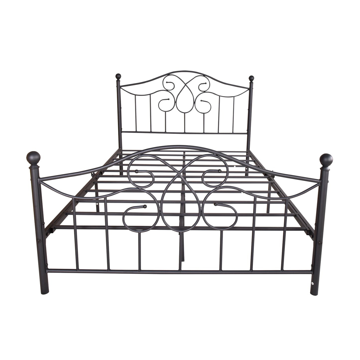 Full  Size Metal bed frame ，Solid Sturdy Steel Slat Support，No Box Spring Needed and Easy Assembly,Black