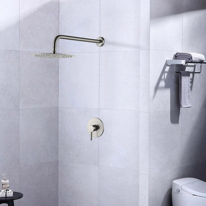 Wall Mounted Shower Faucet in Brushed nickel (Valve Included)