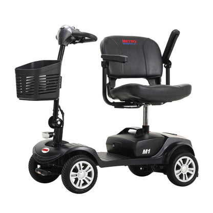 Four wheels Compact Travel Mobility Scooter with 300W Motor for Adult-300lbs, Metallic Gray