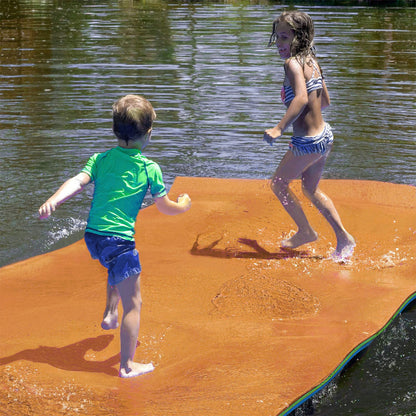 12 x 6 FT Floating Water Mat Foam Pad Lake Floats Lily Pad, 3-Layer XPE Water Pad with Storage Straps for Adults Outdoor Water Activities