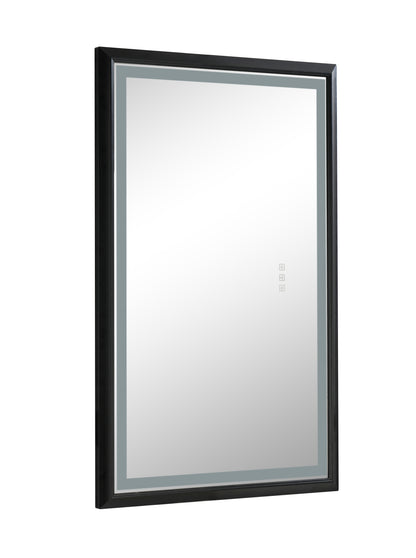 40*24Black Framed Metal FrameBathroom Mirror Square Wall-Mounted Material Framed Explosion-Proof \\nVanity Mirror Shaving Mirror Make-Up Mirror