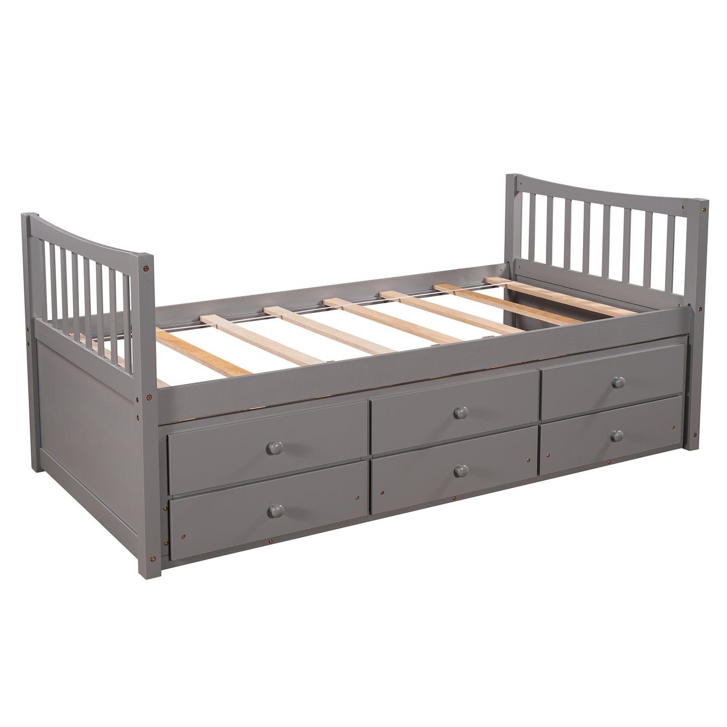 Daybed with Trundle and Drawers, Twin Size, Gray(Old SKU: LP000041EAA,LP000041AAE)