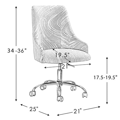 Juan Printed Fabric Office Chair with Foam Cushion