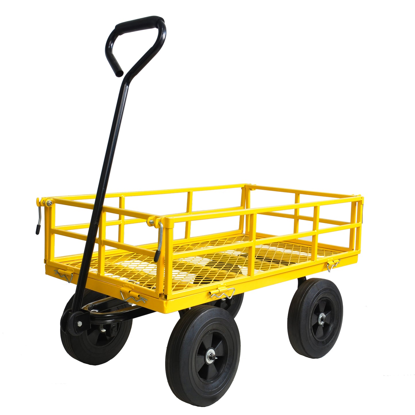 Tools cart Wagon Cart Garden cart trucks make it easier to transport firewood （Yellow colour）