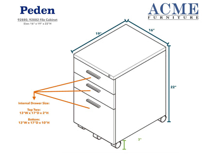 ACME Peden File Cabinet, Black 92880