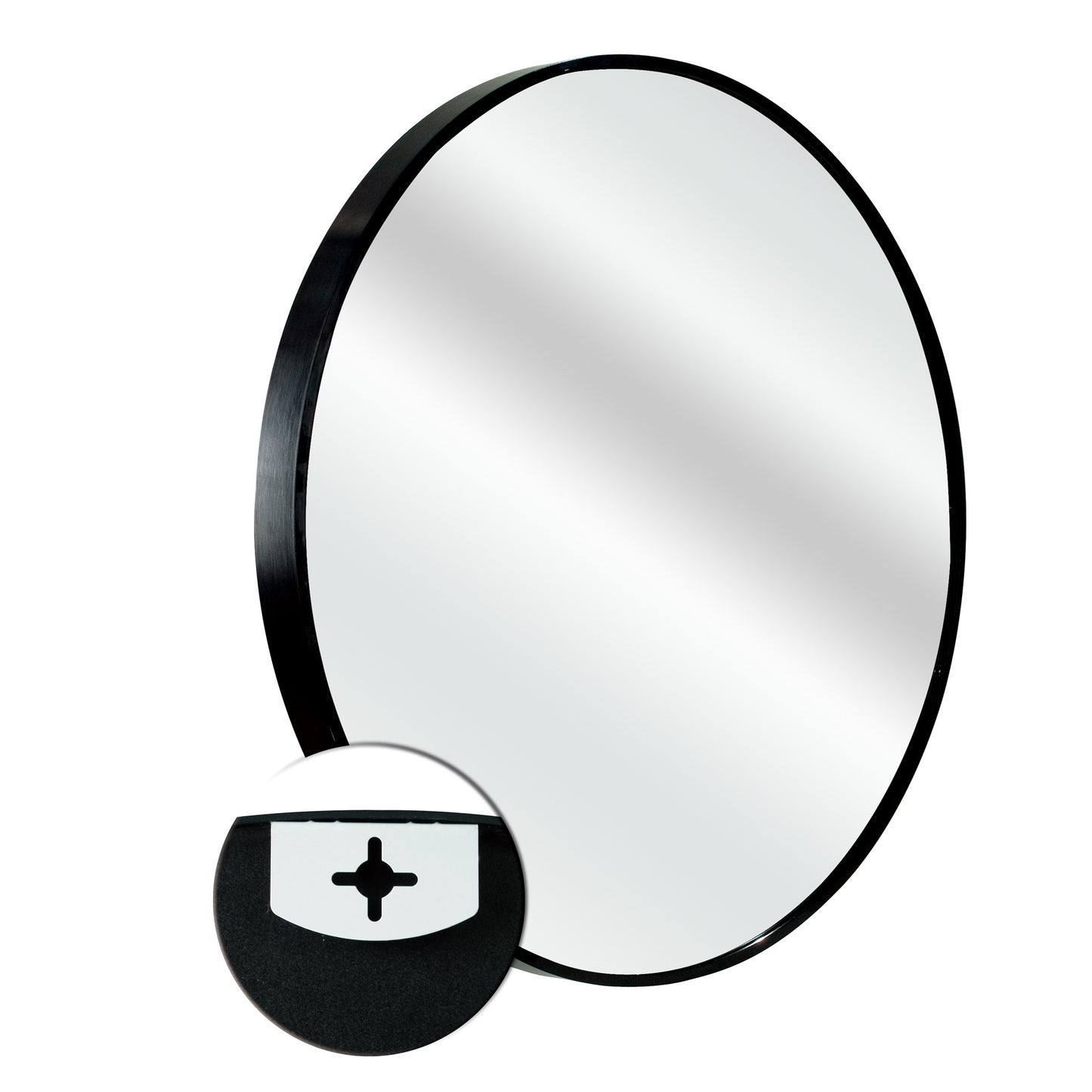 Circle Mirror 20 Inch, Black Round Wall Mirror Suitable for Bedroom, Vanity, Living Room, Bathroom, Entryway Wall Decor and More, Brushed Aluminum Frame Circle Mirrors for Wall