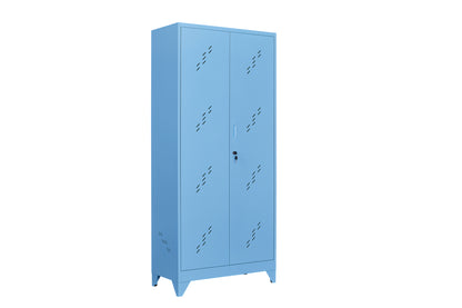 Metal Garage Storage Cabinet，Cleaning Tool Storage Cabinet,Multifunctional Garage Storage Closet with Doors,Handing Rod,