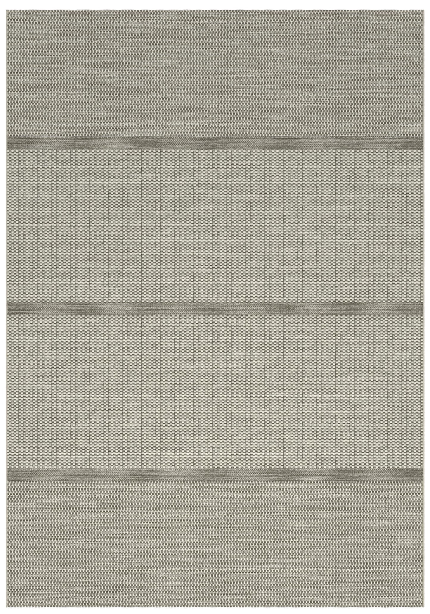 Striped Sands White, Linen Indoor / Outdoor Polypropylene Area Rug 5x8