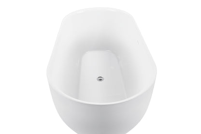 67" 100% Acrylic Freestanding Bathtub，Contemporary Soaking Tub，white Bathtub