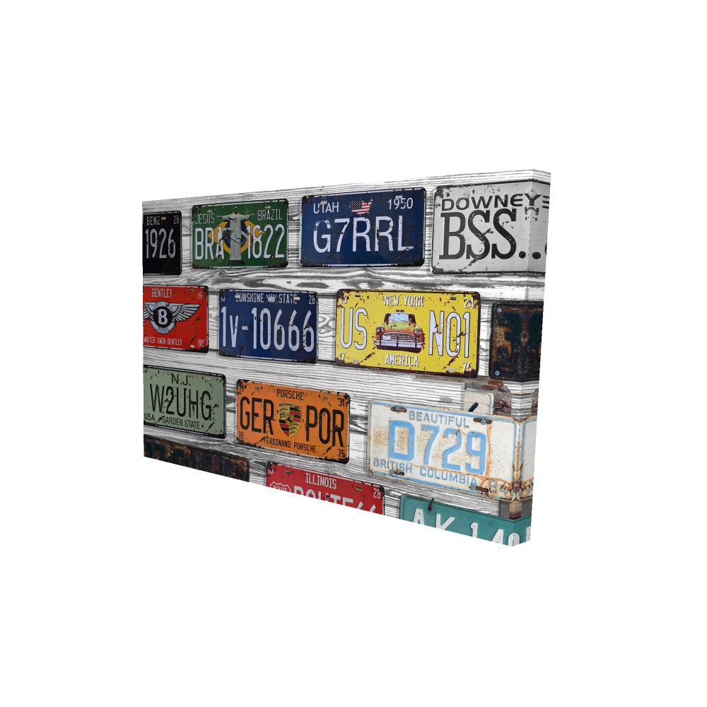 Number plates - 12x18 Print on canvas