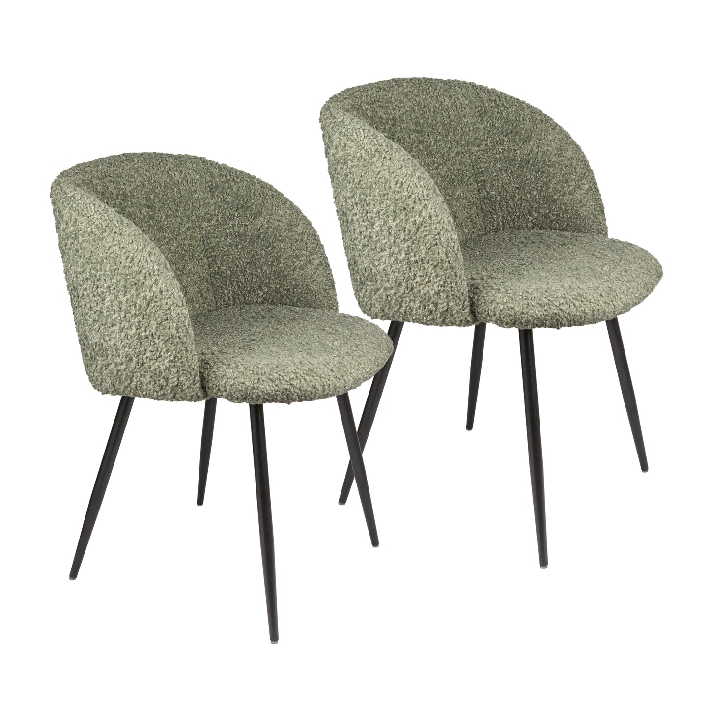 Upholstered teddy faux fur dining armrest chair set of 2 (Grey)