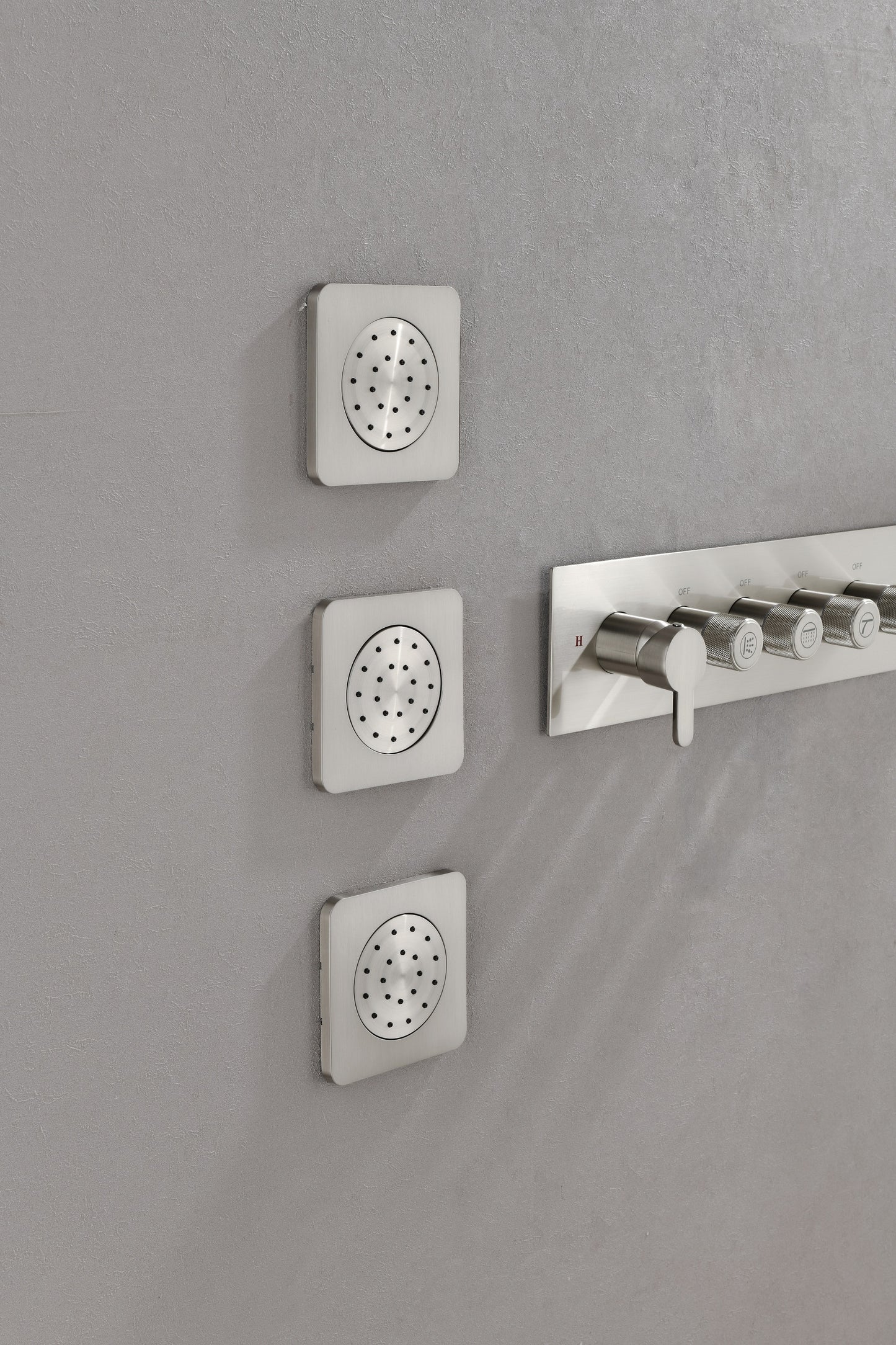 Wall Mounted Waterfall Rain Shower System With 3 Body Sprays & Handheld Shower