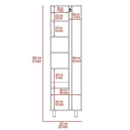 Halifax 2-Door Rectangle Closet Pantry Light Gray and White