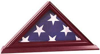3'x5' Flag Display Case, Shadow Box (Not for Burial Funeral Flag), Solid Wood Cherry Finish by The Military Gift Store