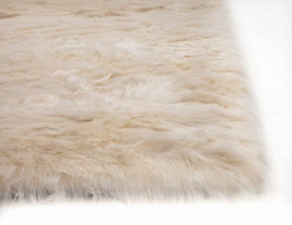 Ivory Faux Fur Area Rug 8x10