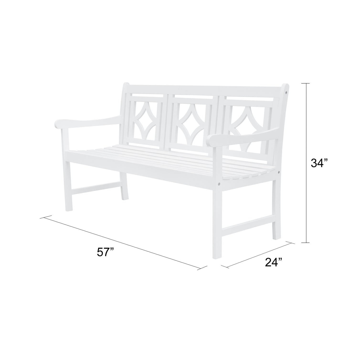 Bradley Outdoor Patio Diamond 5-foot Bench