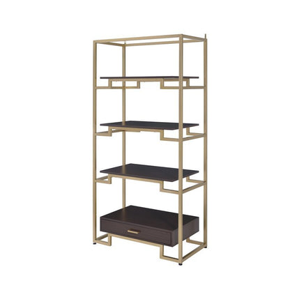 ACME Yumia Bookshelf in Gold  92787