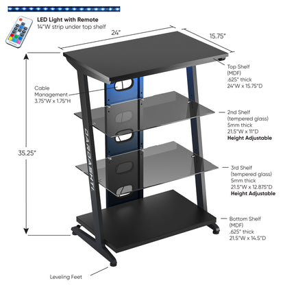 Dardashti Gaming Shelves S1-21 Midnight