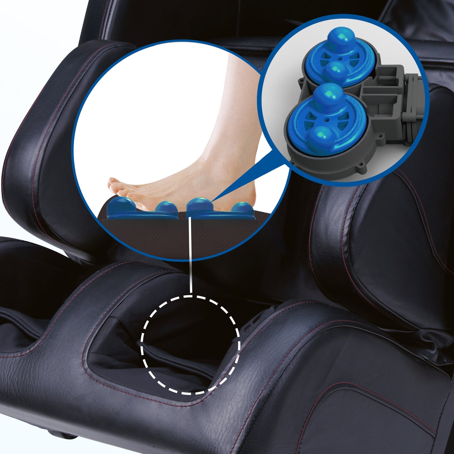 SL type pulley guide -durable leather-3D motor-massage manipulator-Space Saver Design- Track Sliding Zero Gravity