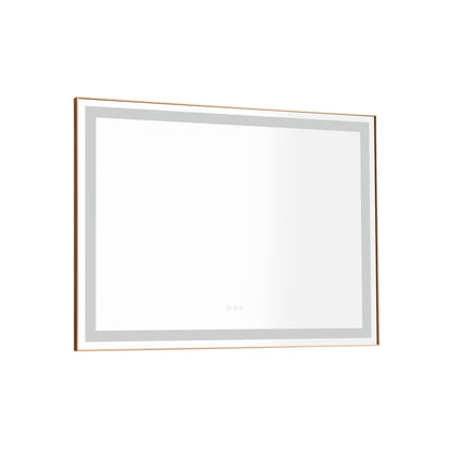 48*36 LED Lighted Bathroom Wall Mounted Mirror with High Lumen+Anti-Fog Separately Control