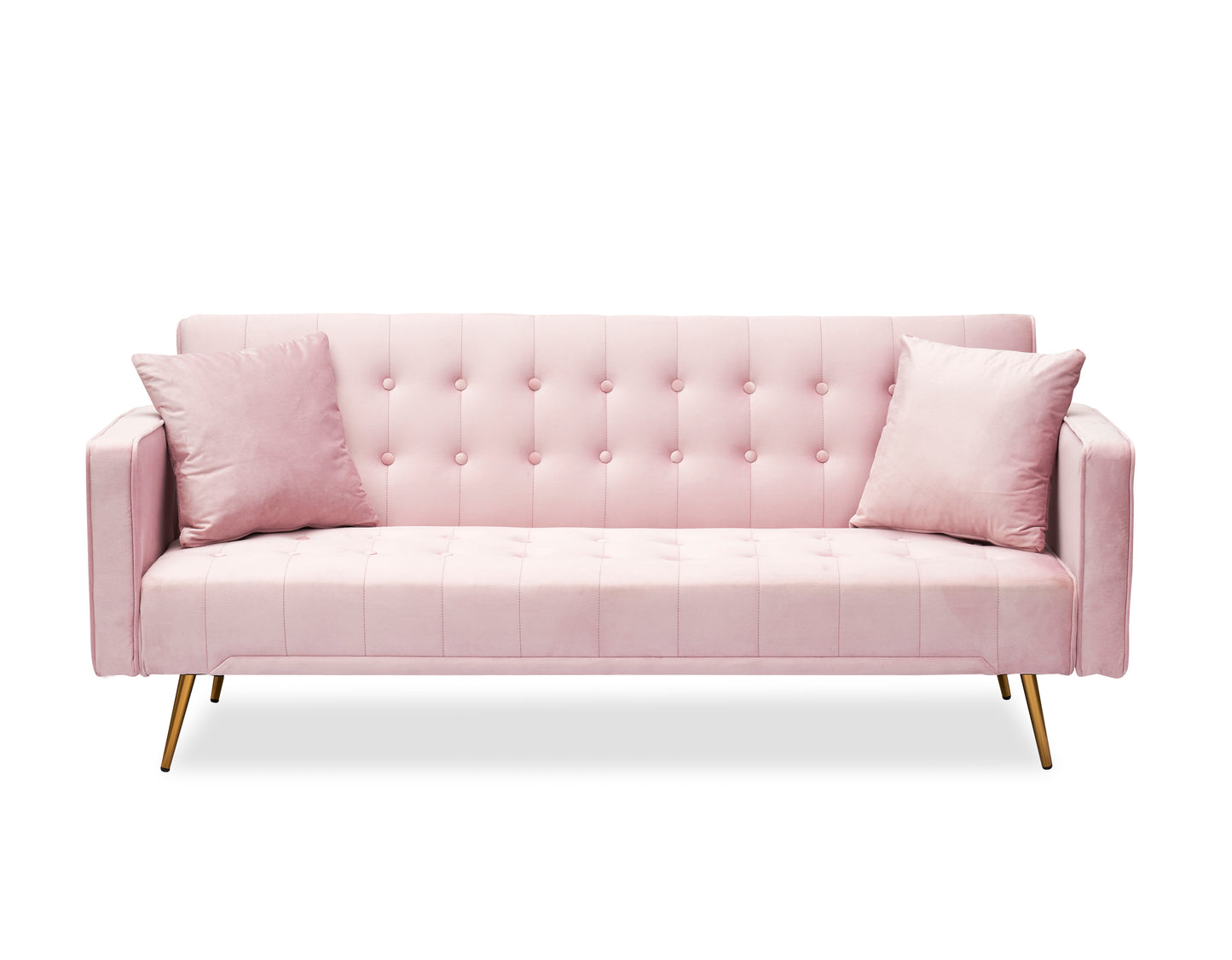 Modern pink multifunctional sofa bed with three levels of adjustment ( without pillow)