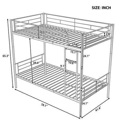 Twin Over Twin Metal Bunk Bed (White)( old sku: MF189201KAA )