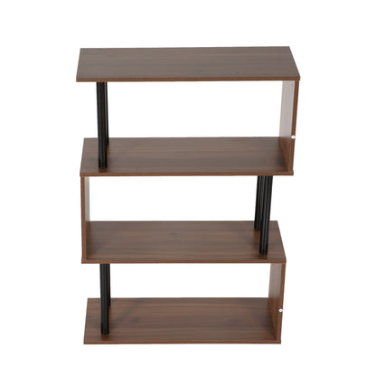 3-Tier Geometric Bookcase, Chestnut