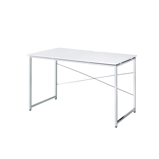 ACME Tennos Writing Desk, White & Chrome Finish 93190