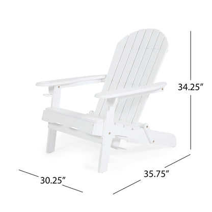 Outdoor Classic White Solid Wood Adirondack Leisure Seat Can Put Cup Holder Can Put Umbrella