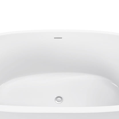 59" 100% Acrylic Freestanding Bathtub，Contemporary Soaking Tub，white Bathtub