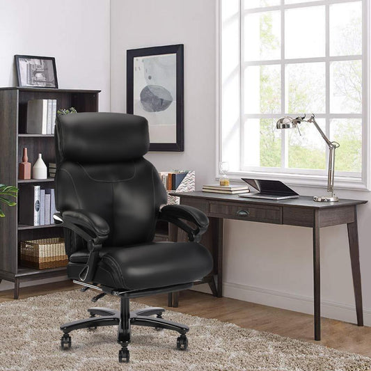 Vanbow.Back Design Big and Tall Black Fabric Executive Office Chair