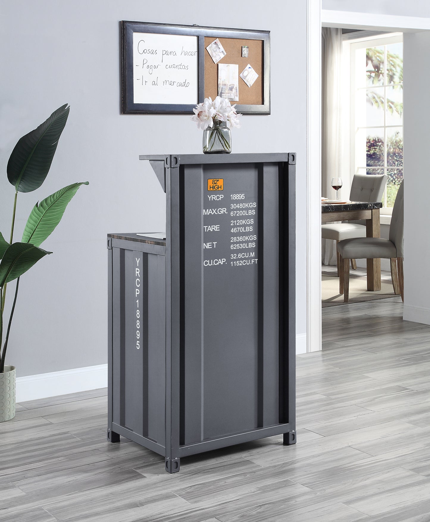 ACME Cargo Reception Desk in Gunmetal Finish AC00378