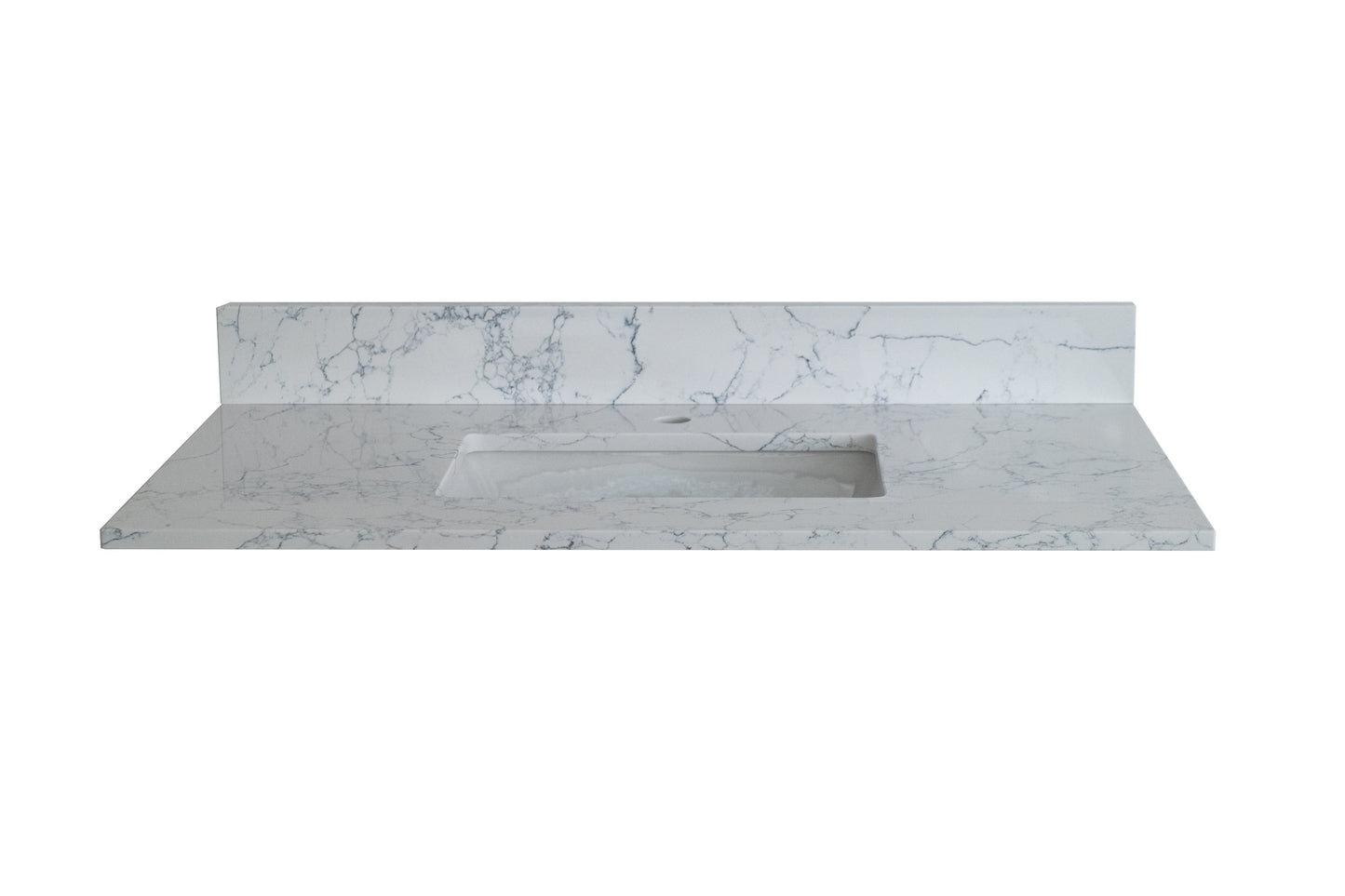 Montary 37"x 22" bathroom stone vanity top carrara jade  engineered marble color with undermount ceramic sink and single faucet hole with backsplash