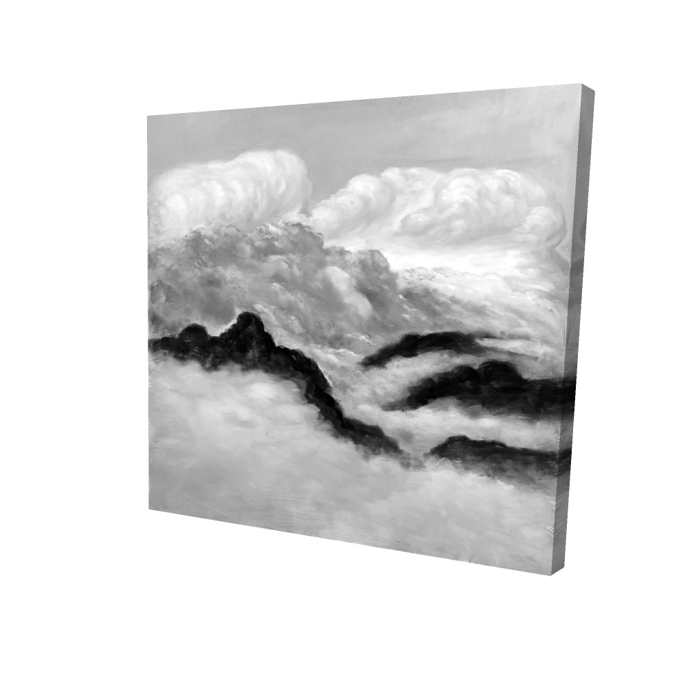 Grey clouds - 16x16 Print on canvas