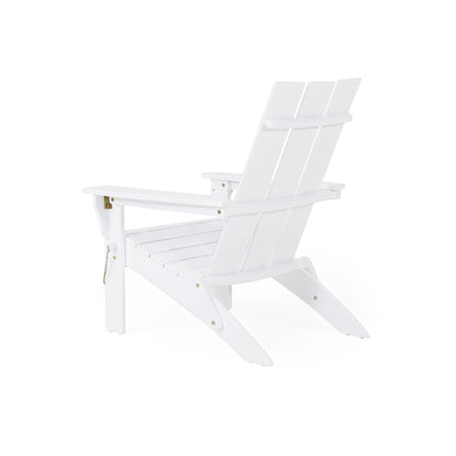 Gurekam Outdoor Acacia Foldable White  Adirondack Chair