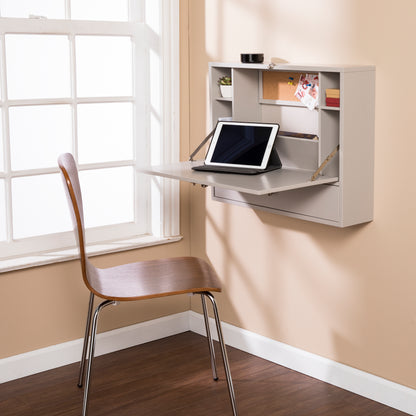 Benwick Wall Mount Laptop Desk - Universal Style- Gray